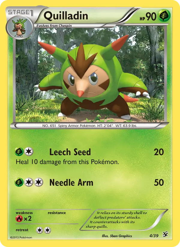 Quilladin None Pokemon card #4 from Kalos Starter Set
