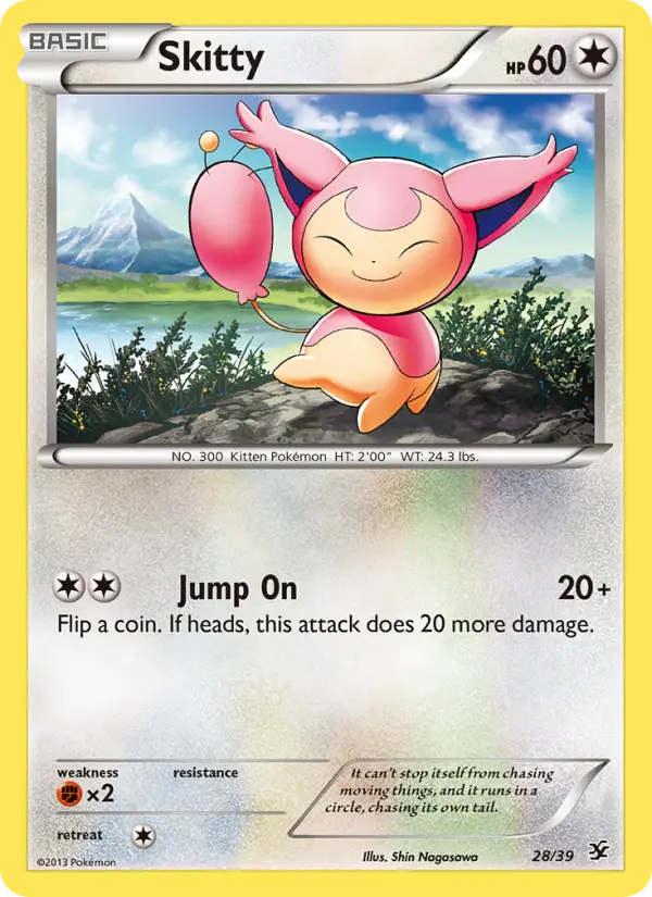 Skitty None Pokemon card #28 from Kalos Starter Set