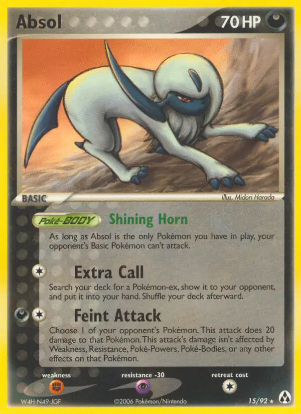 Absol Rare Pokemon card #15 from Legend Maker
