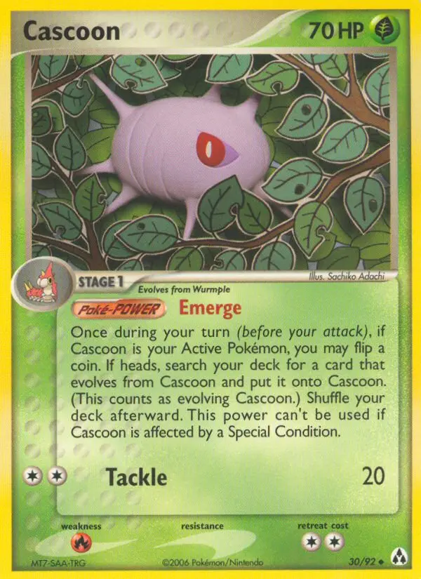 Cascoon Uncommon Pokemon card #30 from Legend Maker