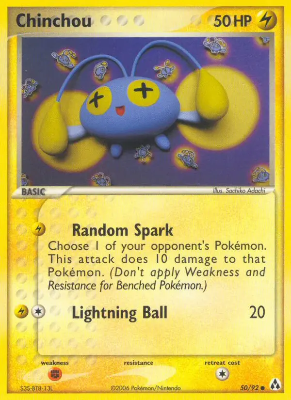 Chinchou Common Pokemon card #50 from Legend Maker