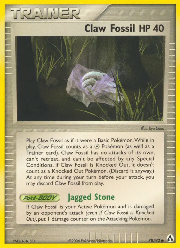 Claw Fossil Common Pokemon card #78 from Legend Maker