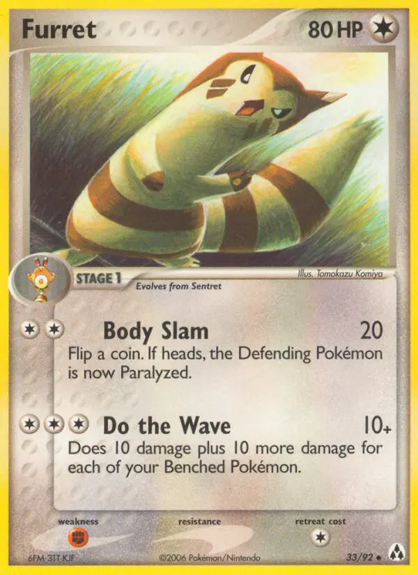 Furret Uncommon Pokemon card #33 from Legend Maker