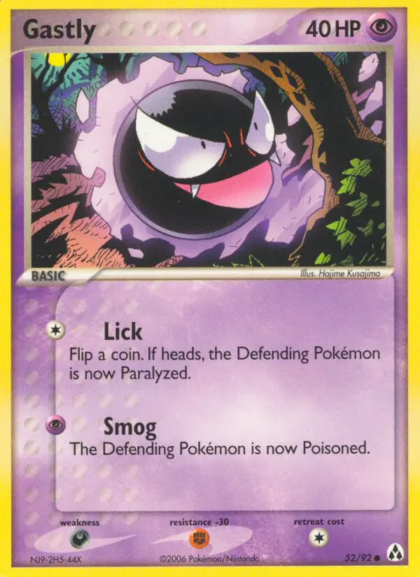 Gastly Common Pokemon card #52 from Legend Maker