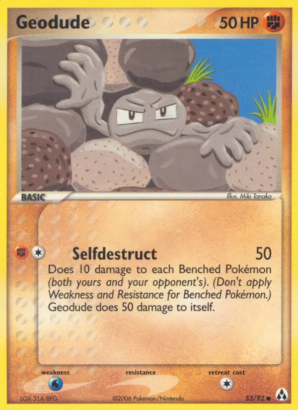 Geodude Common Pokemon card #53 from Legend Maker