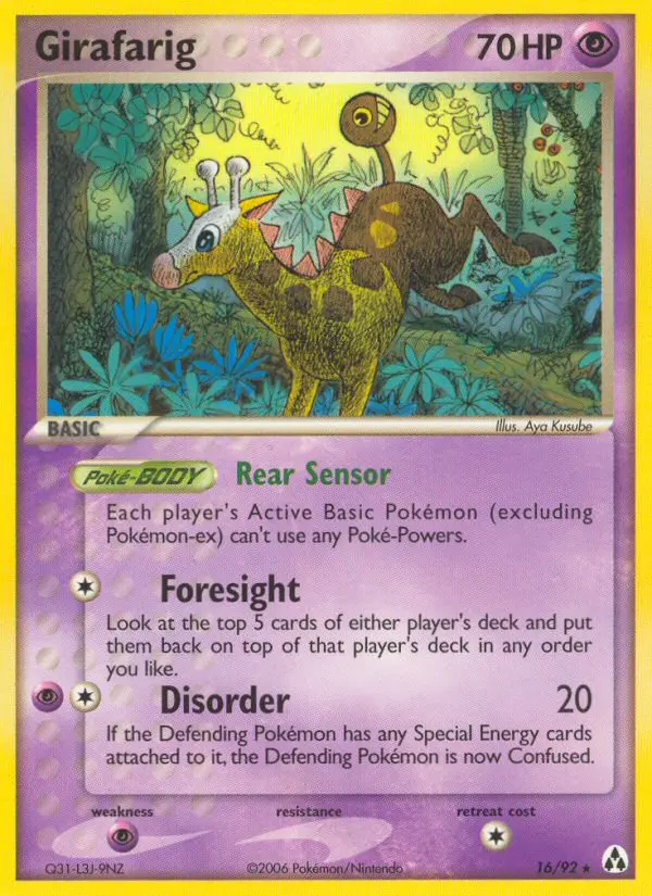 Girafarig Rare Pokemon card #16 from Legend Maker