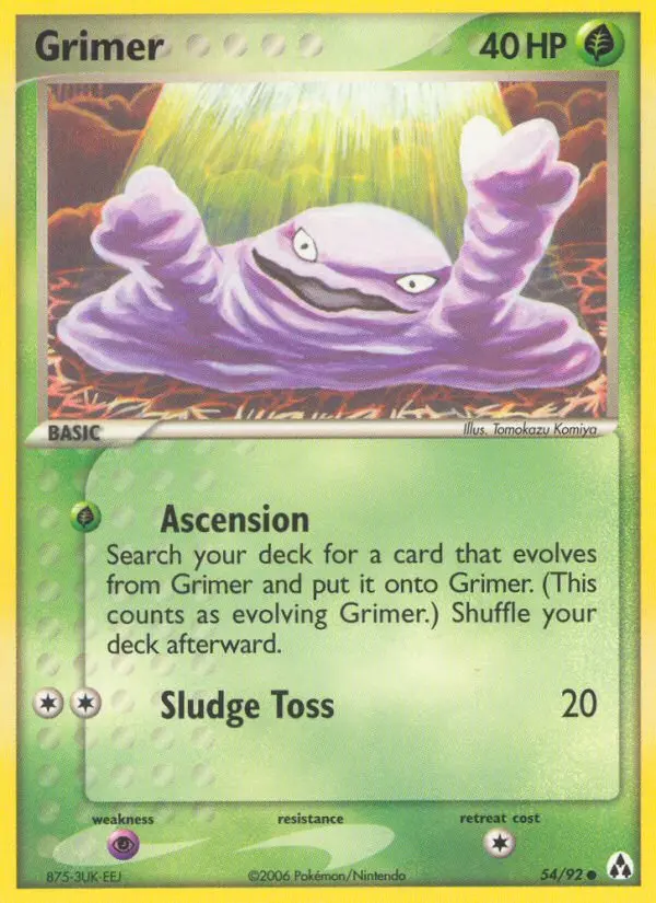 Grimer Common Pokemon card #54 from Legend Maker