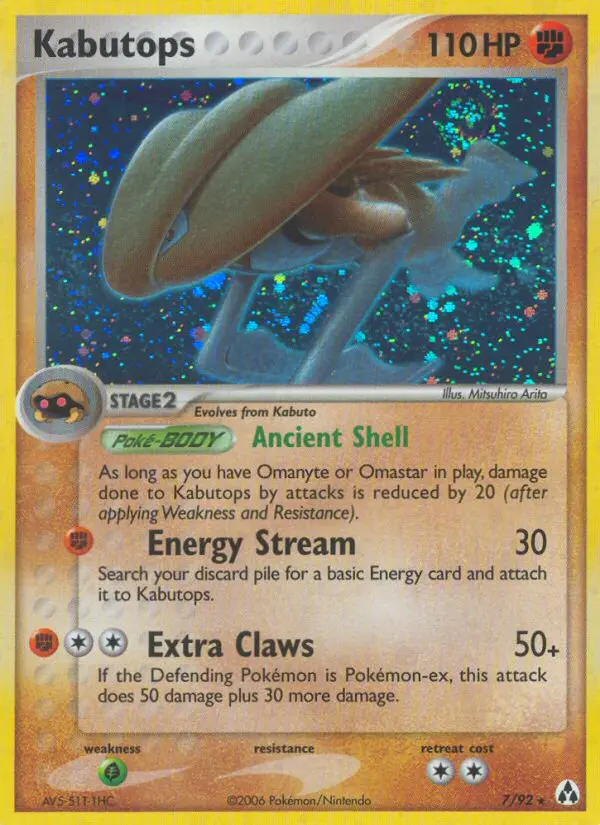 Kabutops Rare Pokemon card #7 from Legend Maker