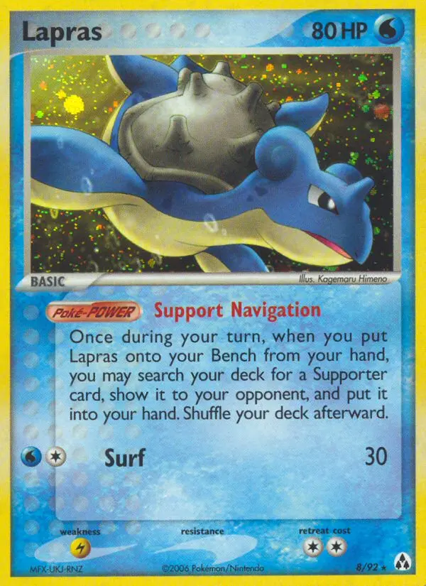 Lapras Rare Pokemon card #8 from Legend Maker