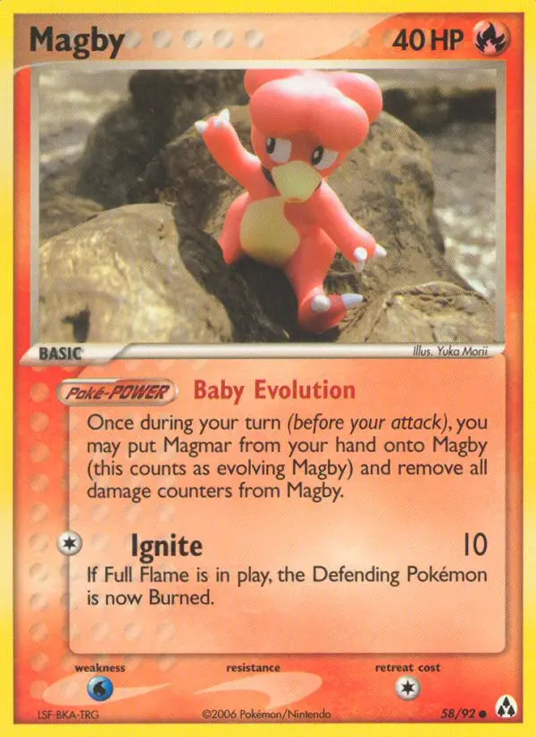 Magby Common Pokemon card #58 from Legend Maker