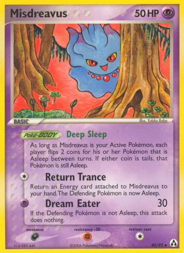 Misdreavus Uncommon Pokemon card #40 from Legend Maker