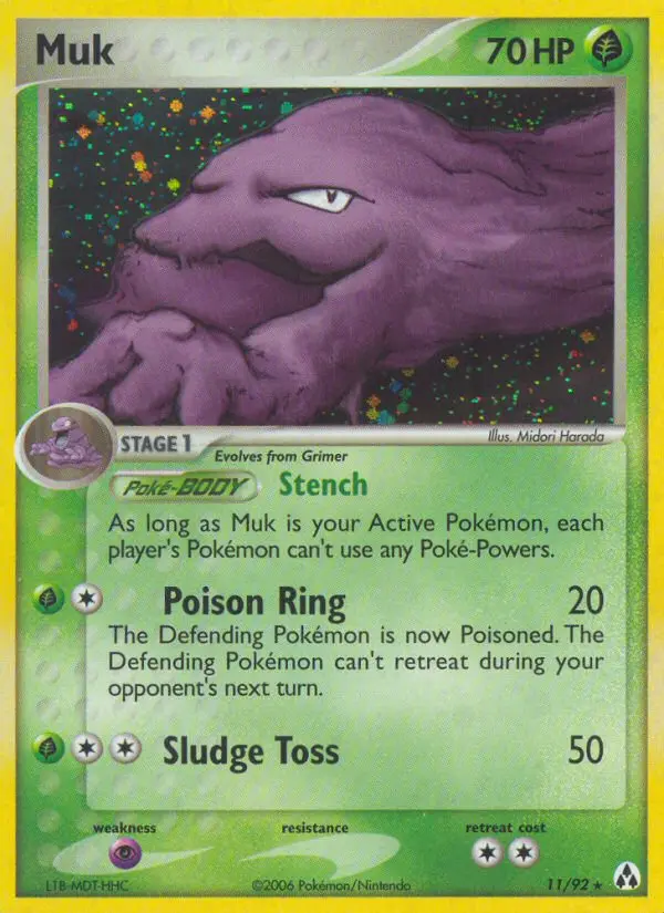 Muk Rare Pokemon card #11 from Legend Maker