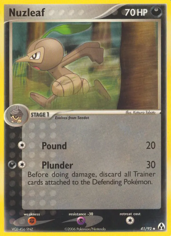 Nuzleaf Uncommon Pokemon card #41 from Legend Maker