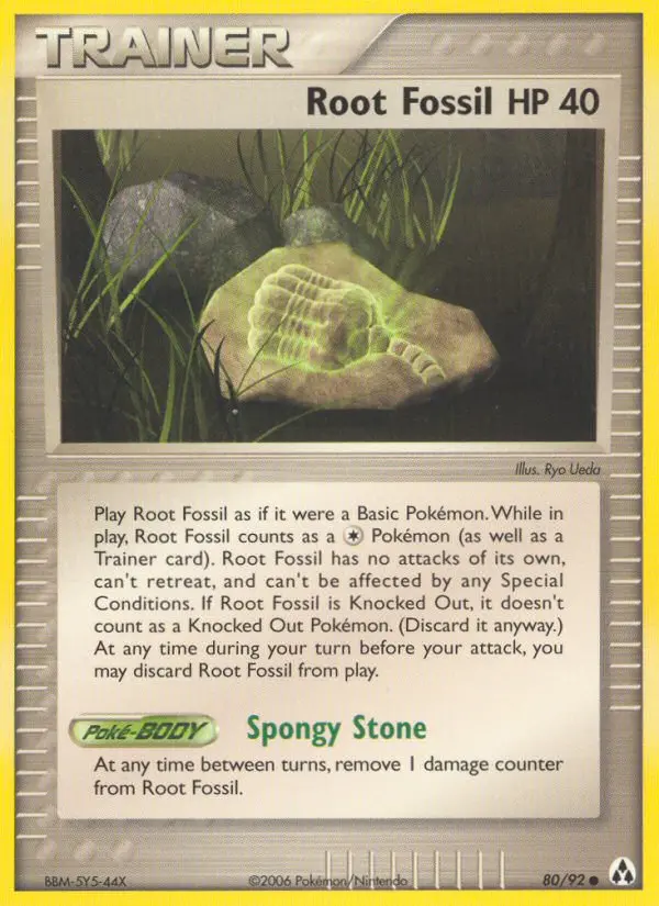 Root Fossil Common Pokemon card #80 from Legend Maker