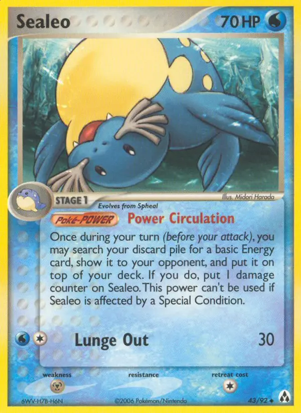 Sealeo Uncommon Pokemon card #43 from Legend Maker