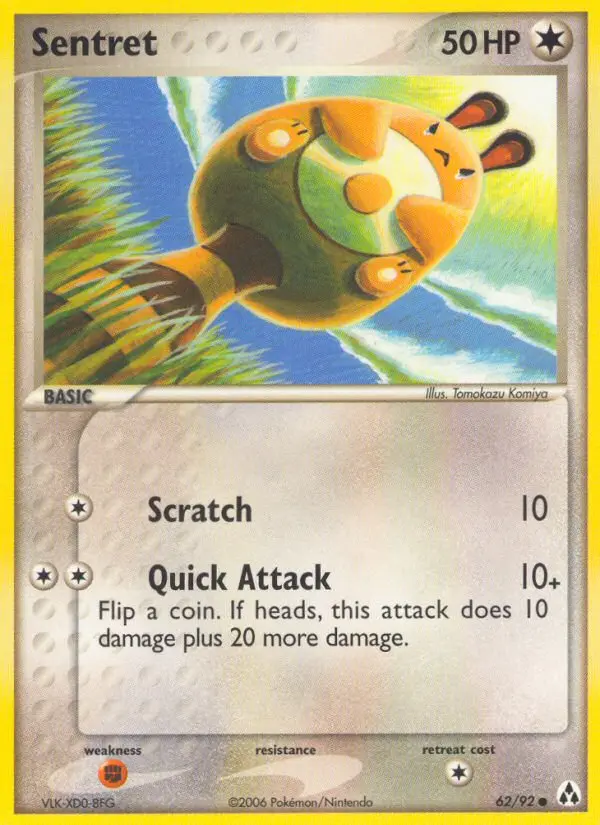Sentret Common Pokemon card #62 from Legend Maker