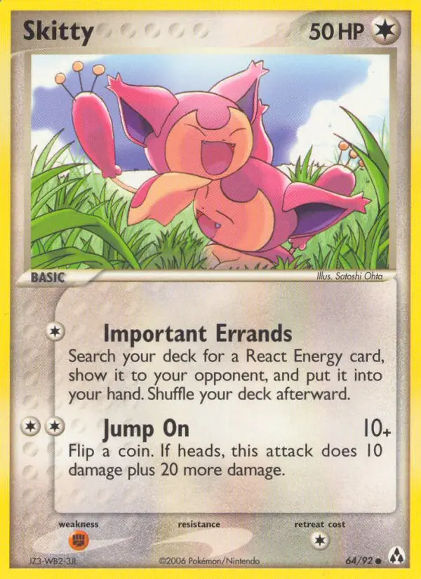 Skitty Common Pokemon card #64 from Legend Maker