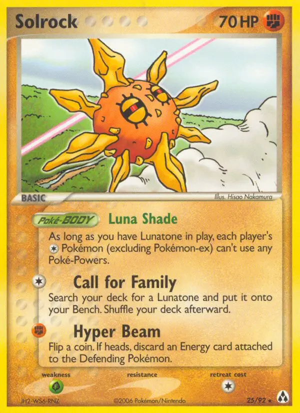 Solrock Rare Pokemon card #25 from Legend Maker