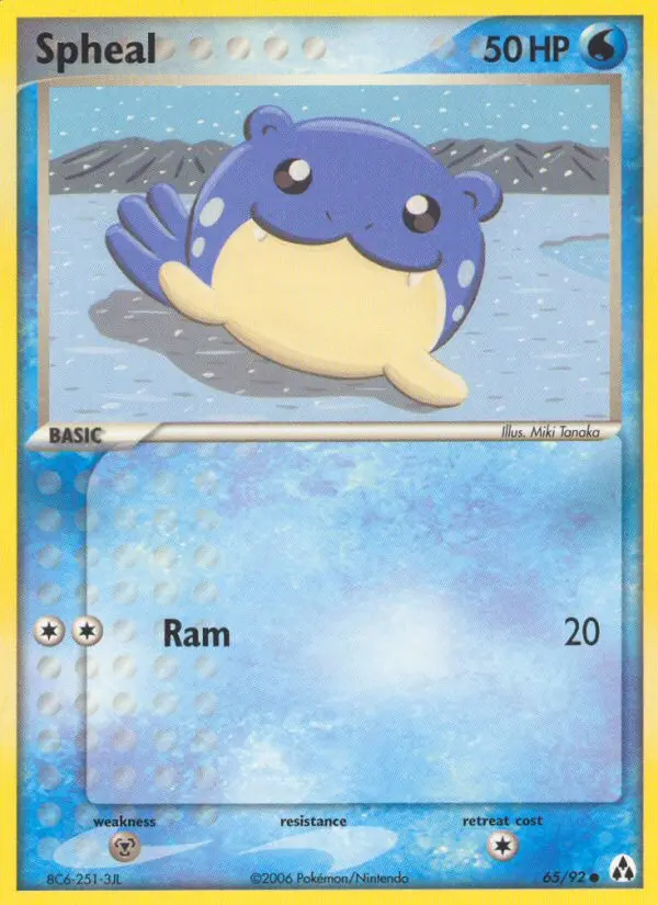 Spheal Common Pokemon card #65 from Legend Maker