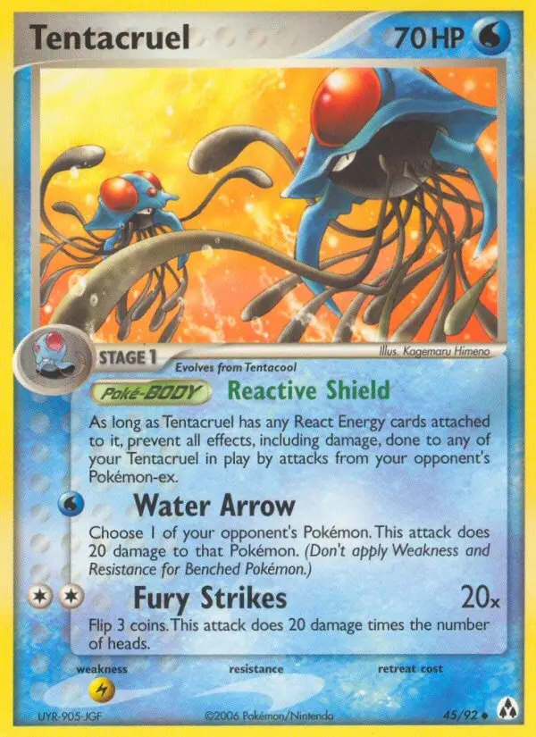 Tentacruel Uncommon Pokemon card #45 from Legend Maker