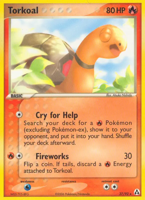Torkoal Rare Pokemon card #27 from Legend Maker