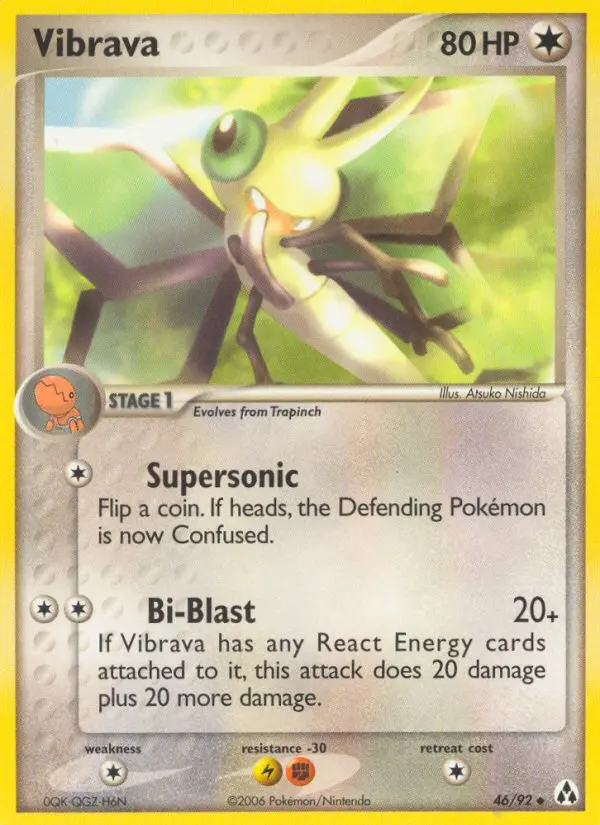 Vibrava Uncommon Pokemon card #46 from Legend Maker