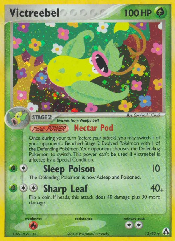 Victreebel Rare Pokemon card #13 from Legend Maker