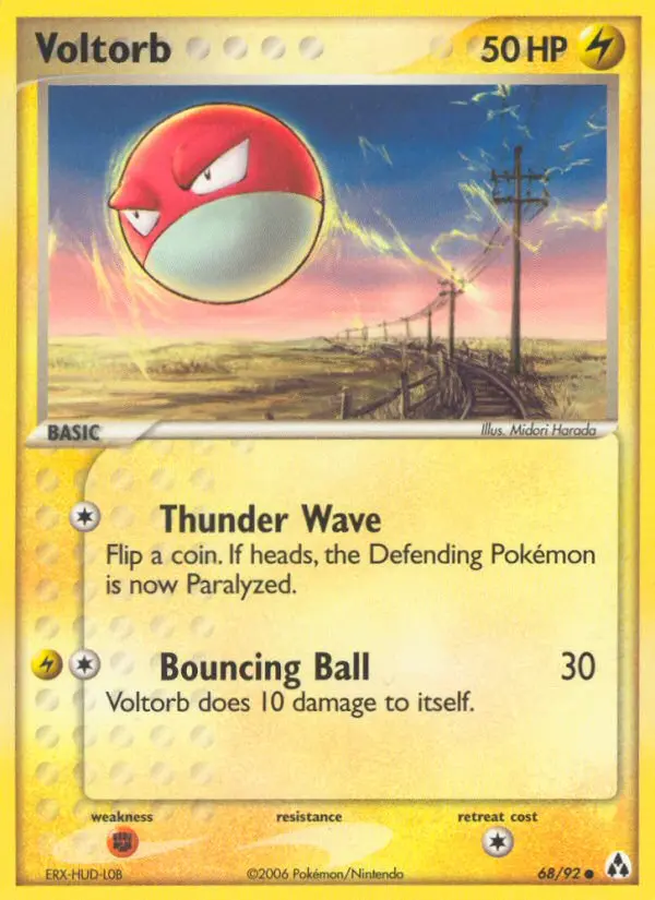 Voltorb Common Pokemon card #68 from Legend Maker