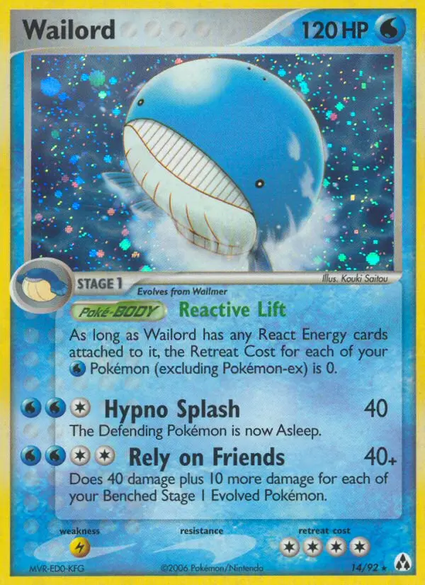 Wailord Rare Pokemon card #14 from Legend Maker