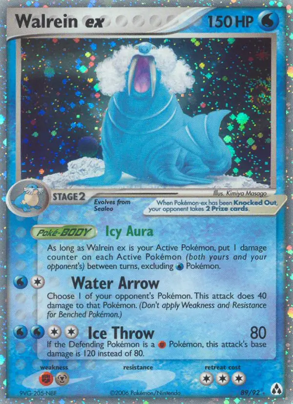 Walrein ex Rare Pokemon card #89 from Legend Maker