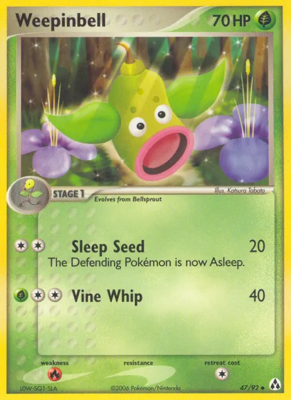 Weepinbell Uncommon Pokemon card #47 from Legend Maker