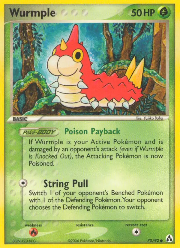 Wurmple Common Pokemon card #70 from Legend Maker