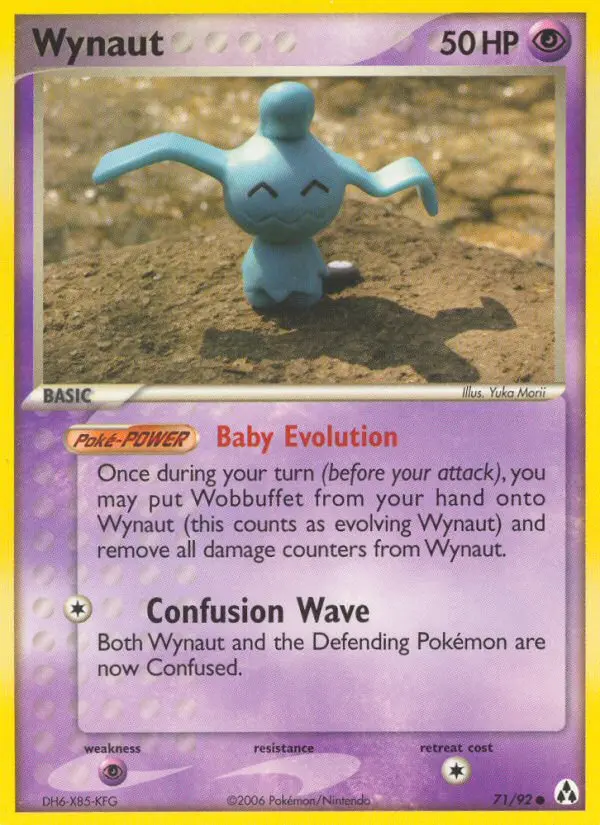 Wynaut Common Pokemon card #71 from Legend Maker