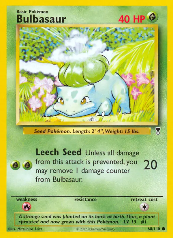 Bulbasaur Common Pokemon card #68 from Legendary Collection