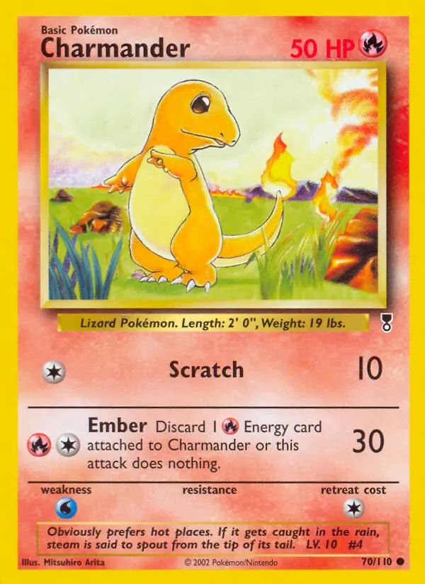 Charmander Common Pokemon card #70 from Legendary Collection