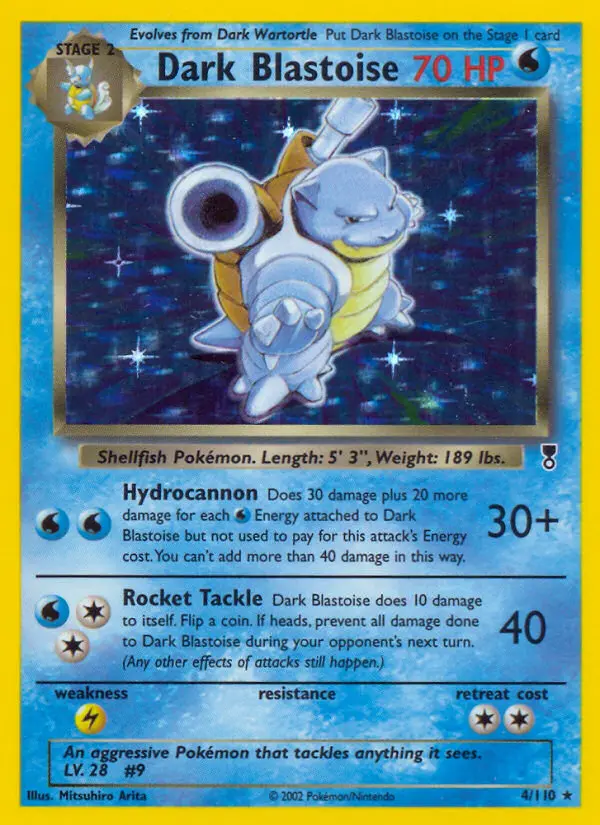 Dark Blastoise Rare Pokemon card #4 from Legendary Collection