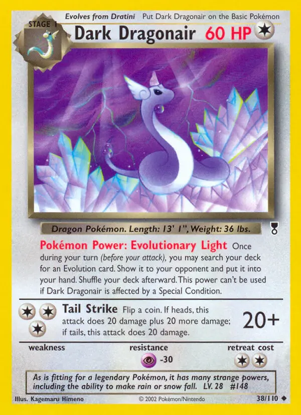 Dark Dragonair Uncommon Pokemon card #38 from Legendary Collection