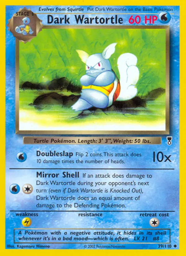 Dark Wartortle Uncommon Pokemon card #39 from Legendary Collection
