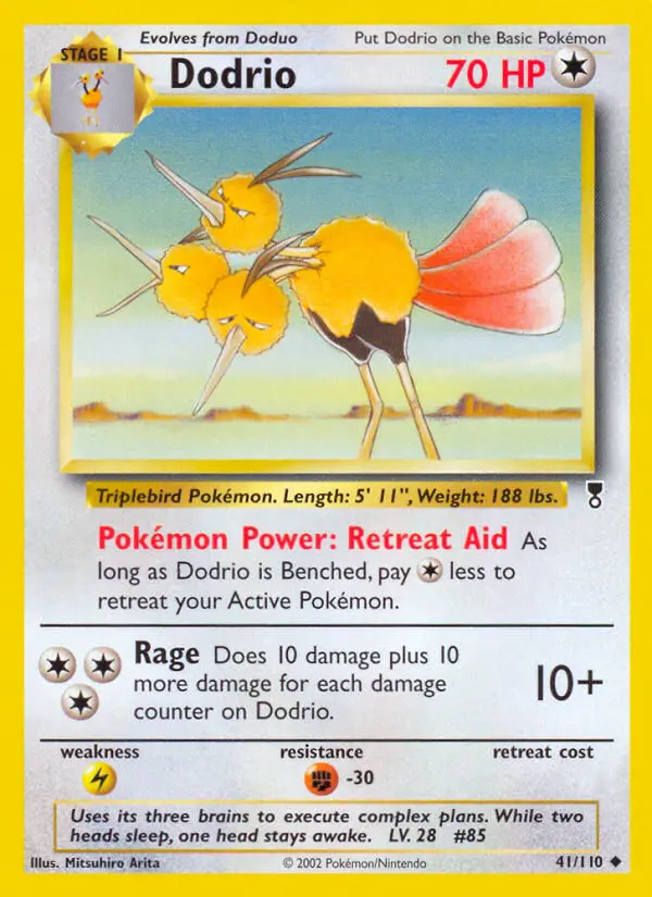 Dodrio Uncommon Pokemon card #41 from Legendary Collection