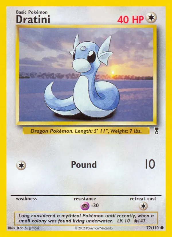 Dratini Common Pokemon card #72 from Legendary Collection