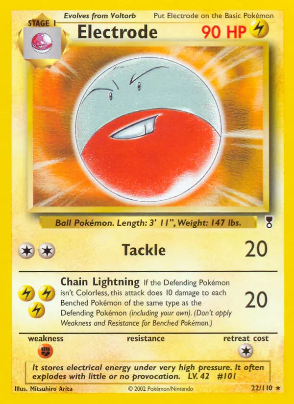 Electrode Rare Pokemon card #22 from Legendary Collection