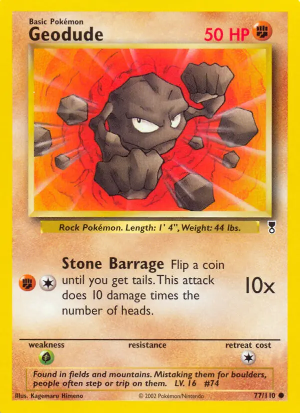 Geodude Common Pokemon card #77 from Legendary Collection