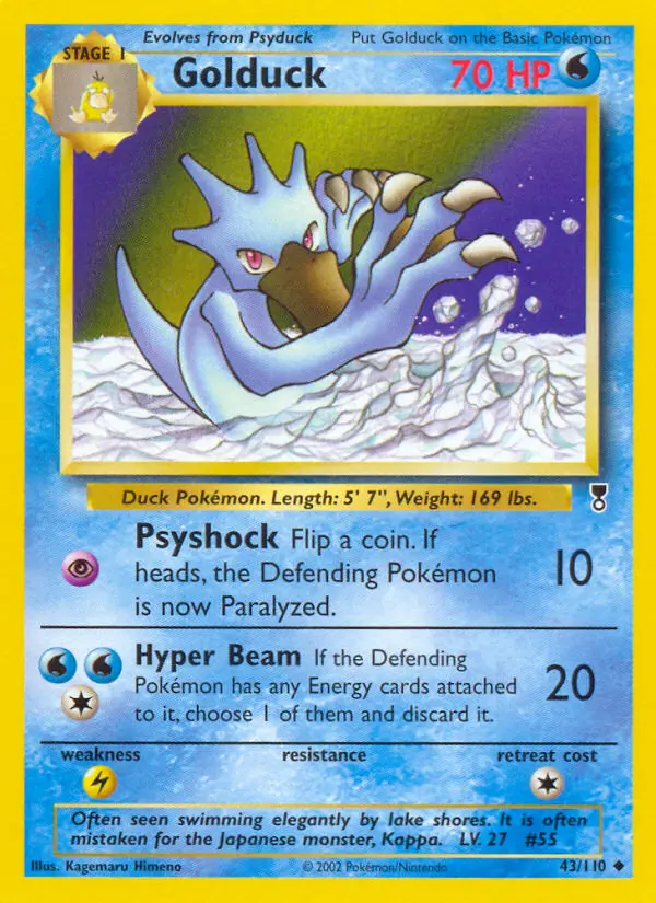 Golduck Uncommon Pokemon card #43 from Legendary Collection