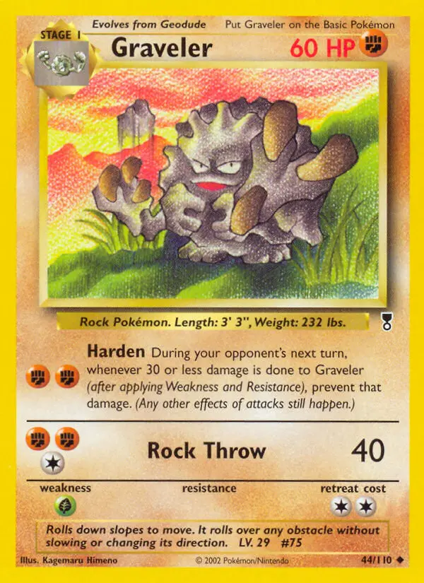 Graveler Uncommon Pokemon card #44 from Legendary Collection