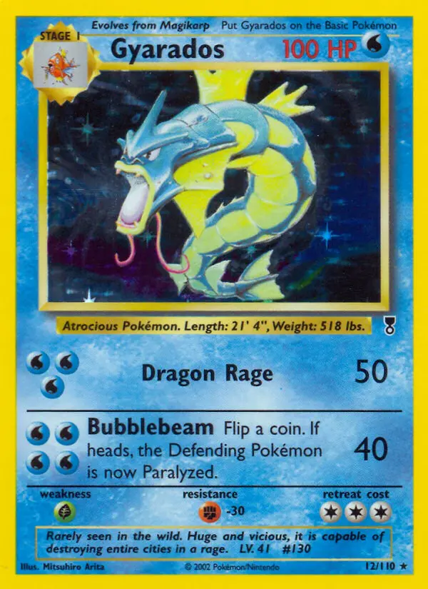 Gyarados Rare Pokemon card #12 from Legendary Collection