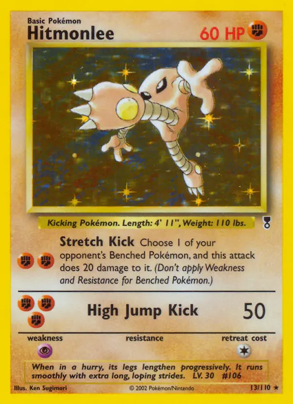 Hitmonlee Rare Pokemon card #13 from Legendary Collection