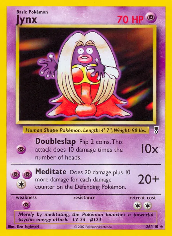 Jynx Rare Pokemon card #26 from Legendary Collection