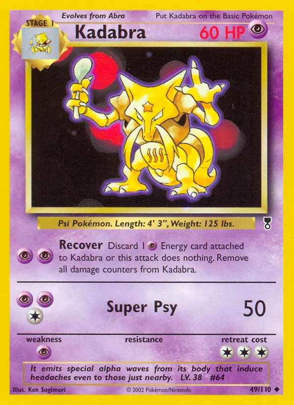 Kadabra Uncommon Pokemon card #49 from Legendary Collection
