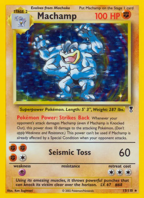 Machamp Rare Pokemon card #15 from Legendary Collection