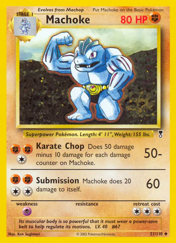 Machoke Uncommon Pokemon card #51 from Legendary Collection